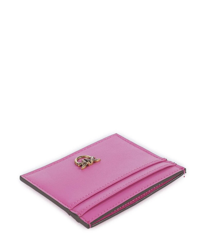 Pinko Étui à cartes crédit rosa flogo/antique gold