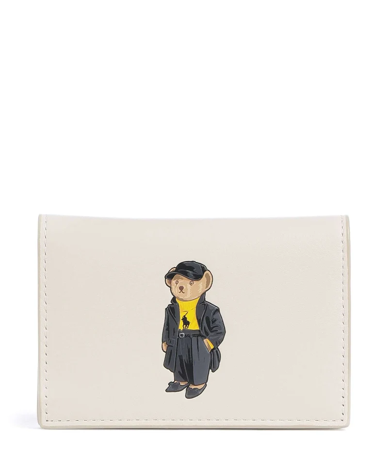Polo Ralph Lauren Bear Holiday Étui à cartes crédit ivory