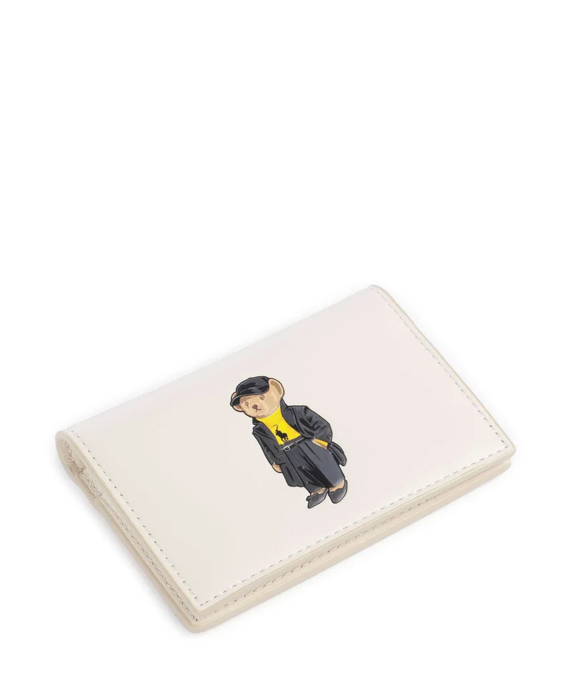 Polo Ralph Lauren Bear Holiday Étui à cartes crédit ivory