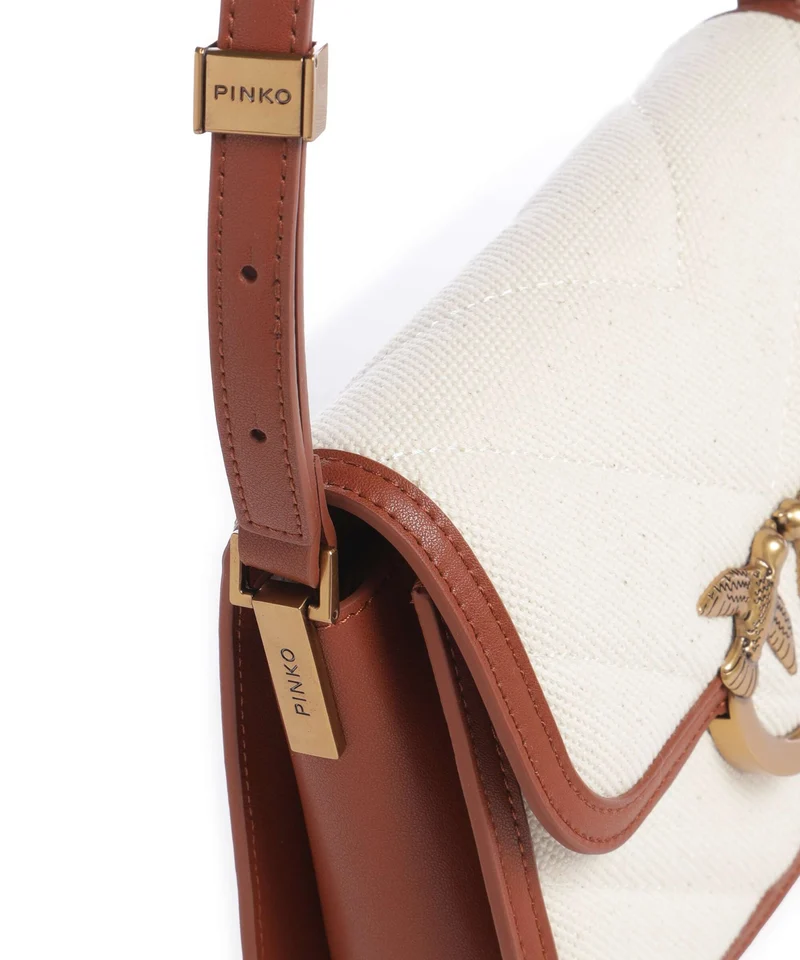 Pinko Love Box Mini Sac bandoulière beige/marrone/antique gold