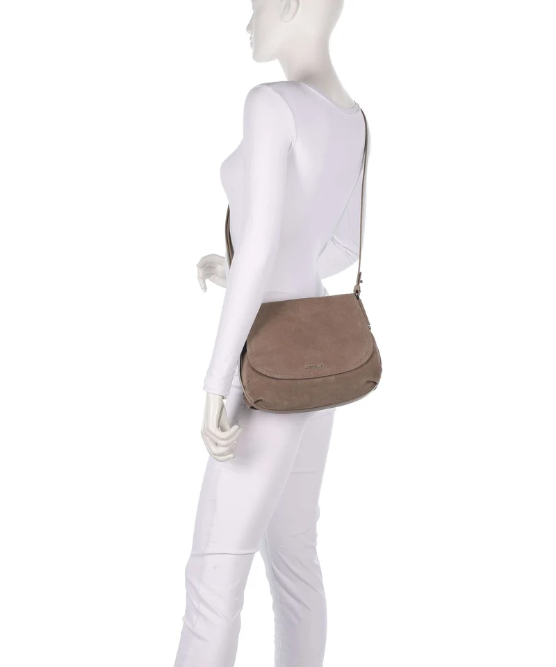 Coccinelle Rebekka Suede Sac bandoulière warm taupe
