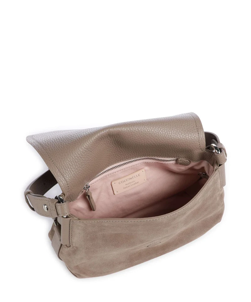 Coccinelle Rebekka Suede Sac bandoulière warm taupe