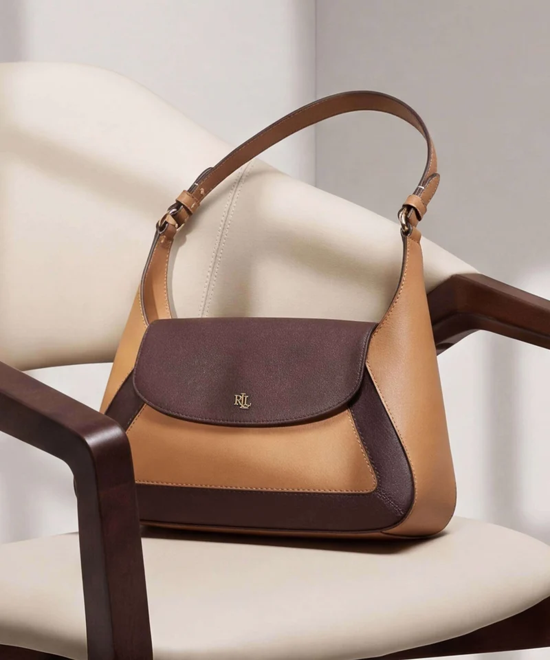 Lauren Ralph Lauren Schylar Medium Sac porté épaule camel/chestnut brown