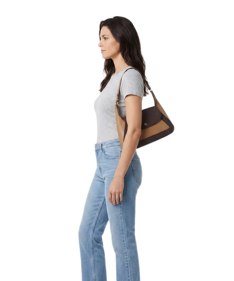 Lauren Ralph Lauren Schylar Medium Sac porté épaule camel/chestnut brown