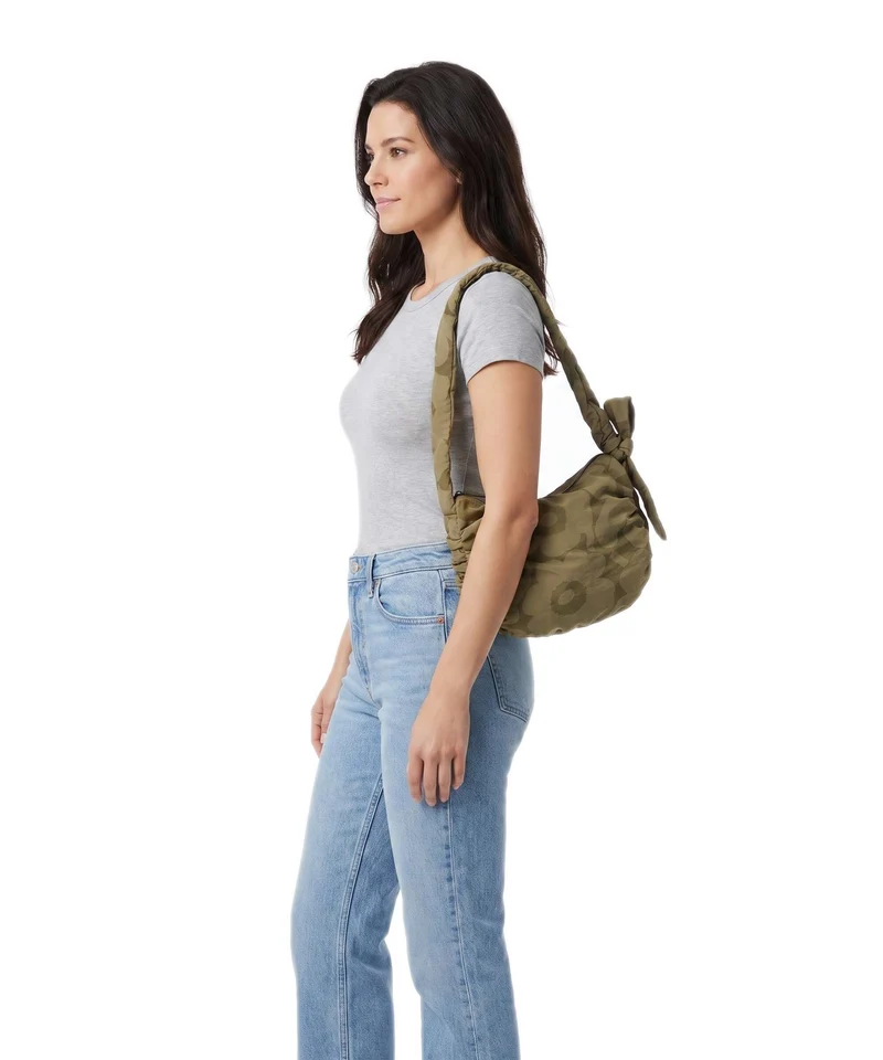 Marimekko Utu M Unikko Sac porté épaule olive green/khaki green