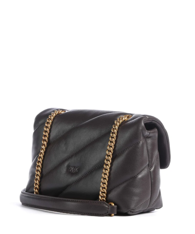 Pinko Love Puff Mini New Buckle Sac porté épaule marrone marasca/antique gold