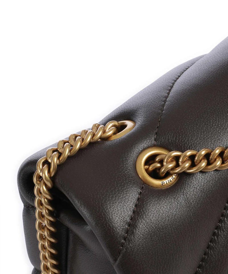 Pinko Love Puff Mini New Buckle Sac porté épaule marrone marasca/antique gold