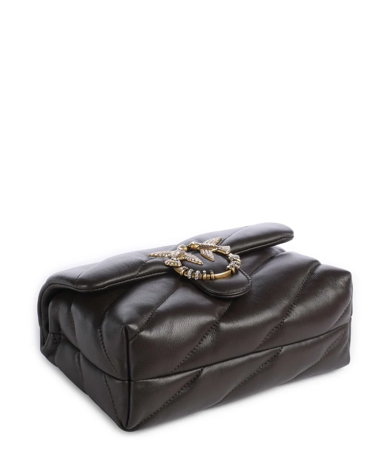 Pinko Love Puff Mini New Buckle Sac porté épaule marrone marasca/antique gold