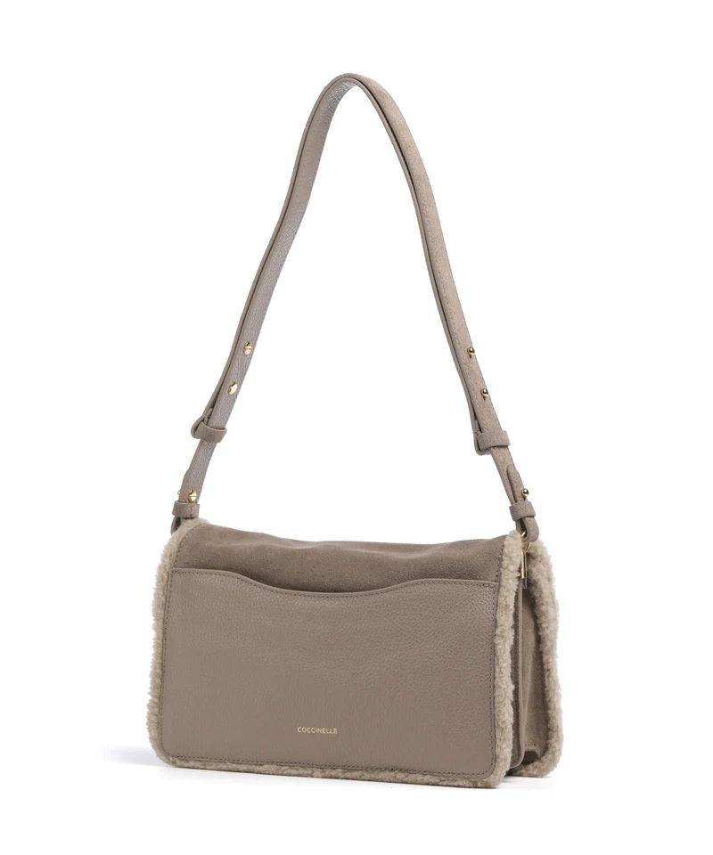 Coccinelle C-Me Softy Suede Sac porté épaule warm taupe