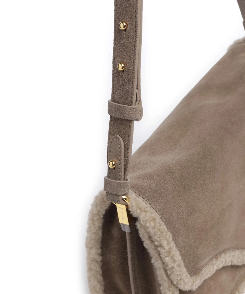 Coccinelle C-Me Softy Suede Sac porté épaule warm taupe