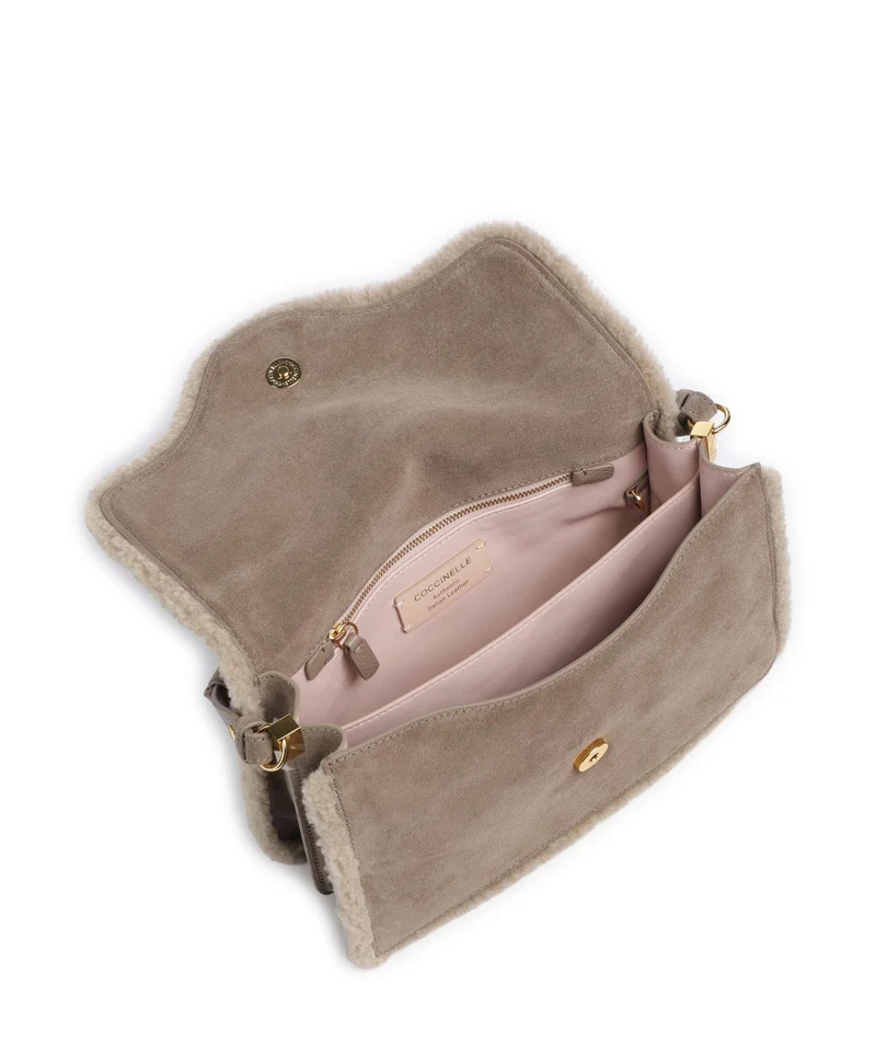 Coccinelle C-Me Softy Suede Sac porté épaule warm taupe