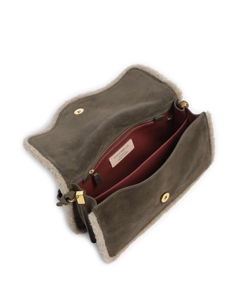 Coccinelle C-Me Softy Suede Sac porté épaule fango/warm taupe