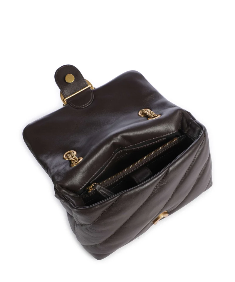 Pinko Love Puff Mini Sac porté épaule marrone marasca/antique gold