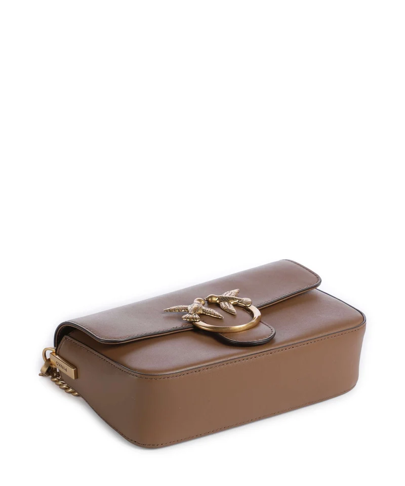 Pinko Love One Mini Slouchy Sac bandoulière marrone cognac/antique gold