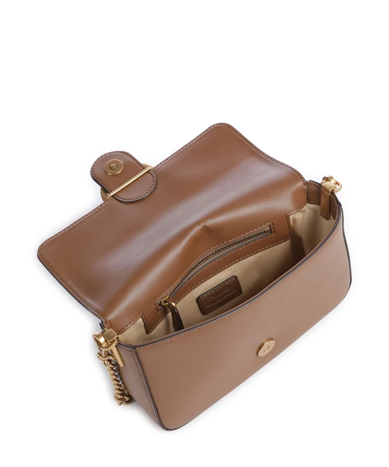 Pinko Love One Mini Slouchy Sac bandoulière marrone cognac/antique gold