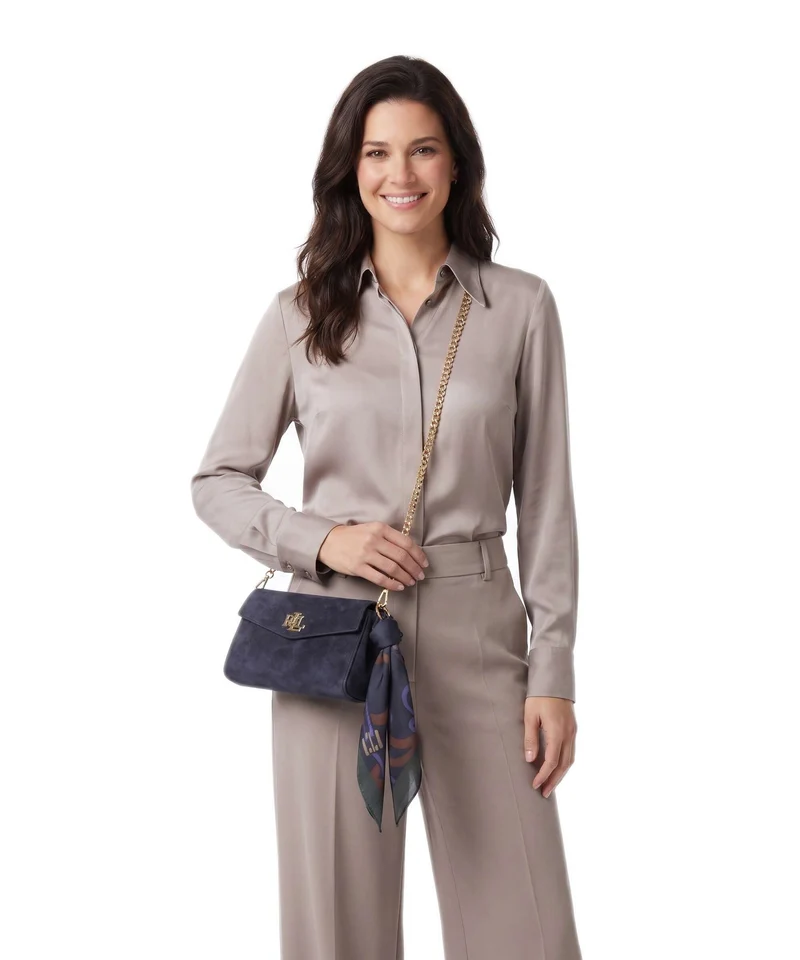 Lauren Ralph Lauren Tanner Large Sac bandoulière lauren navy/urban bltng/navy multi