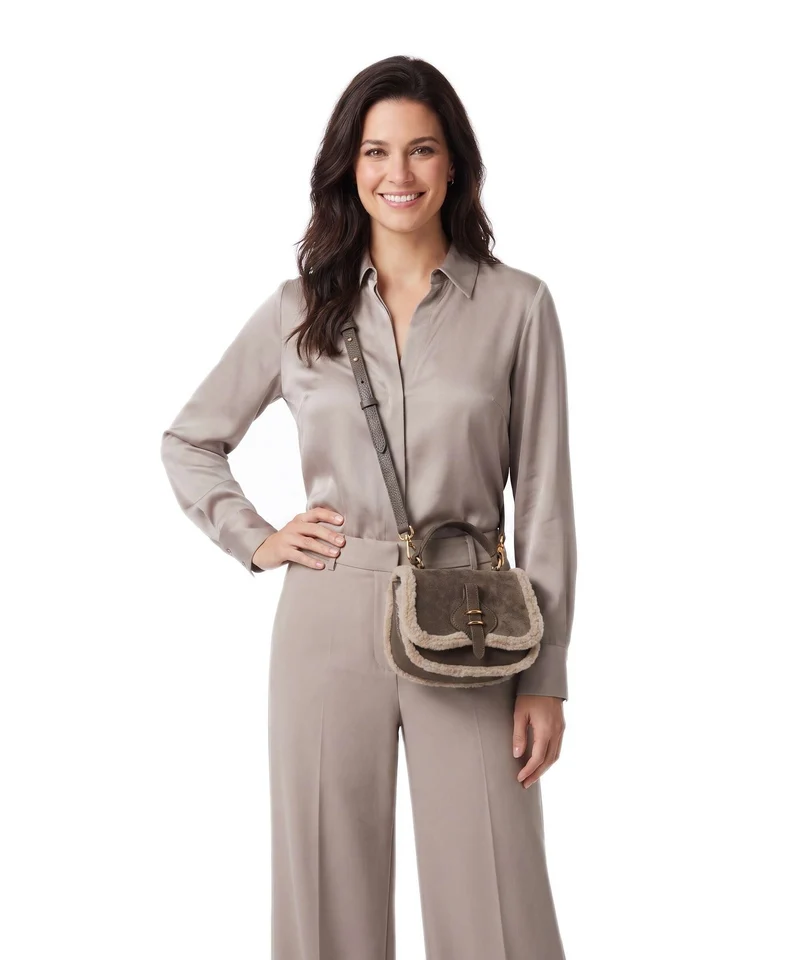Coccinelle Mavery Suede Eco Sac bandoulière fango/warm taupe