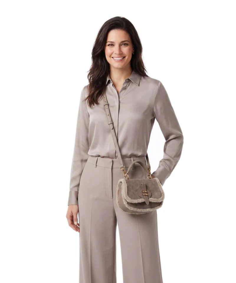 Coccinelle Mavery Suede Eco Sac bandoulière warm taupe