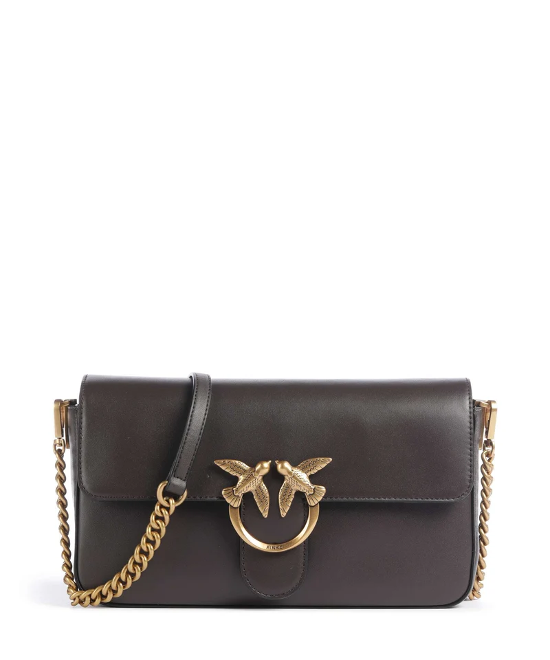Pinko Love One Classic Slouchy Sac bandoulière marrone marasca/antique gold