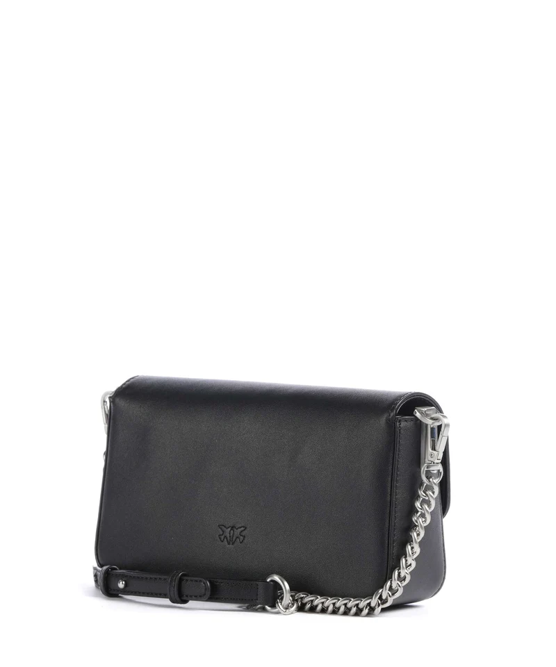 Pinko Love One Mini Slouchy Sac bandoulière nero limousine/matt silver