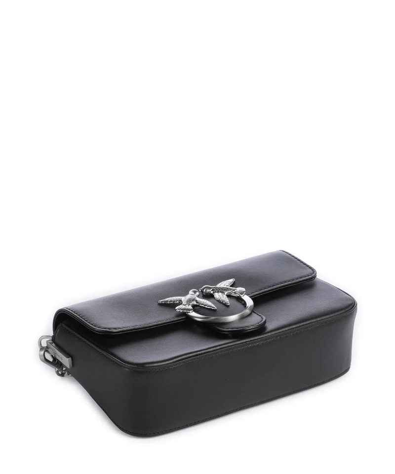 Pinko Love One Mini Slouchy Sac bandoulière nero limousine/matt silver