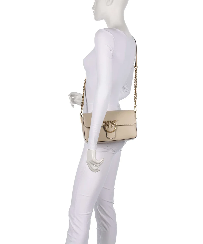 Pinko Love One Classic Slouchy Sac bandoulière beige/grigio fumo/antique gold