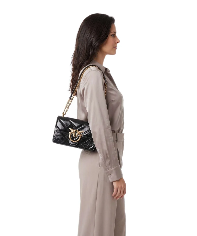 Pinko Love One Mini Sac porté épaule nero/antique gold
