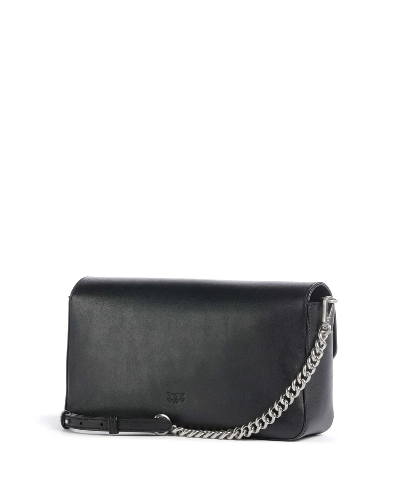 Pinko Love One Classic Slouchy Sac bandoulière nero limousine/matt silver