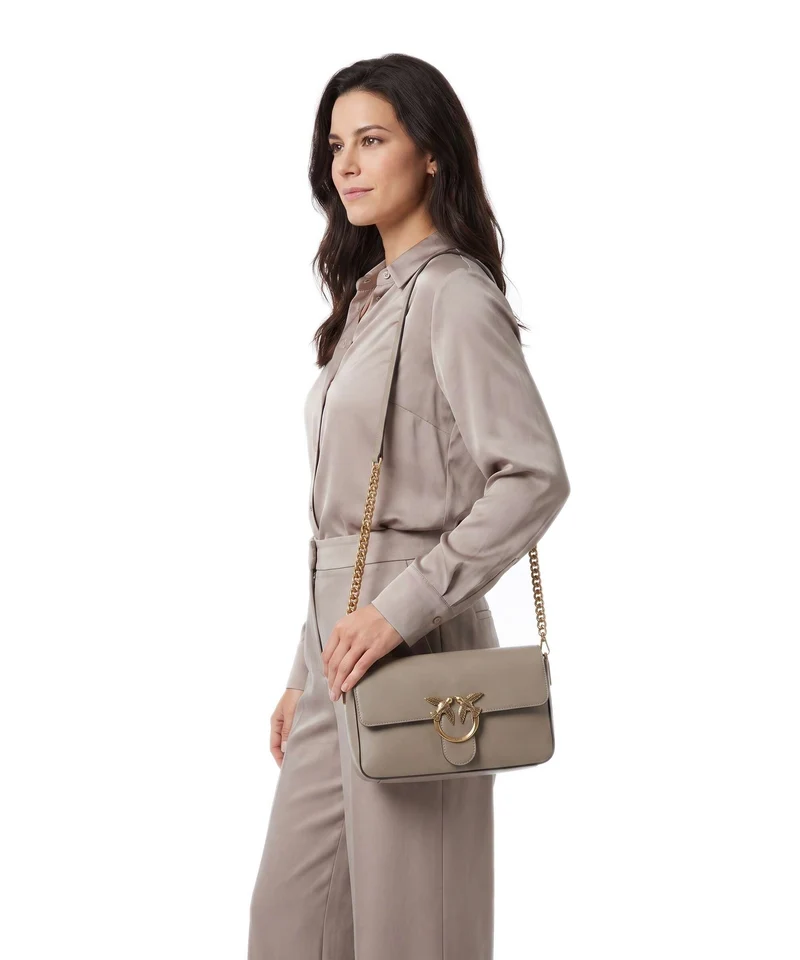 Pinko Love One Classic Slouchy Sac bandoulière grigio talpa/antique gold