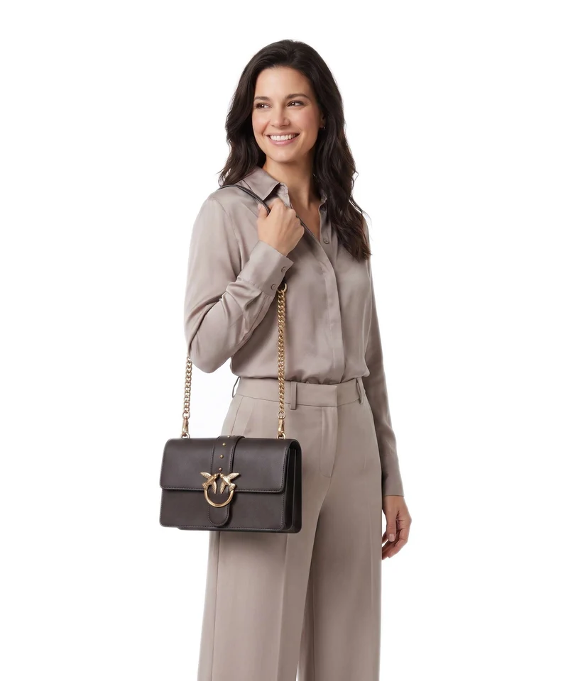 Pinko Love One Classic Sac bandoulière marrone marasca/antique gold