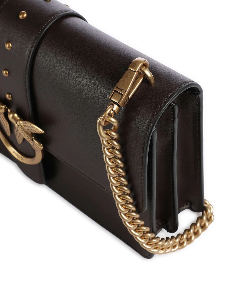 Pinko Love One Classic Sac bandoulière marrone marasca/antique gold