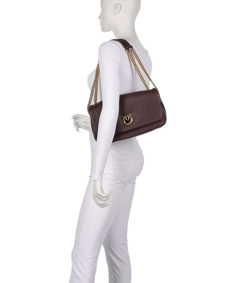 Pinko Click Soft Horizontal Chain Sac porté épaule castano intenso/antique gold