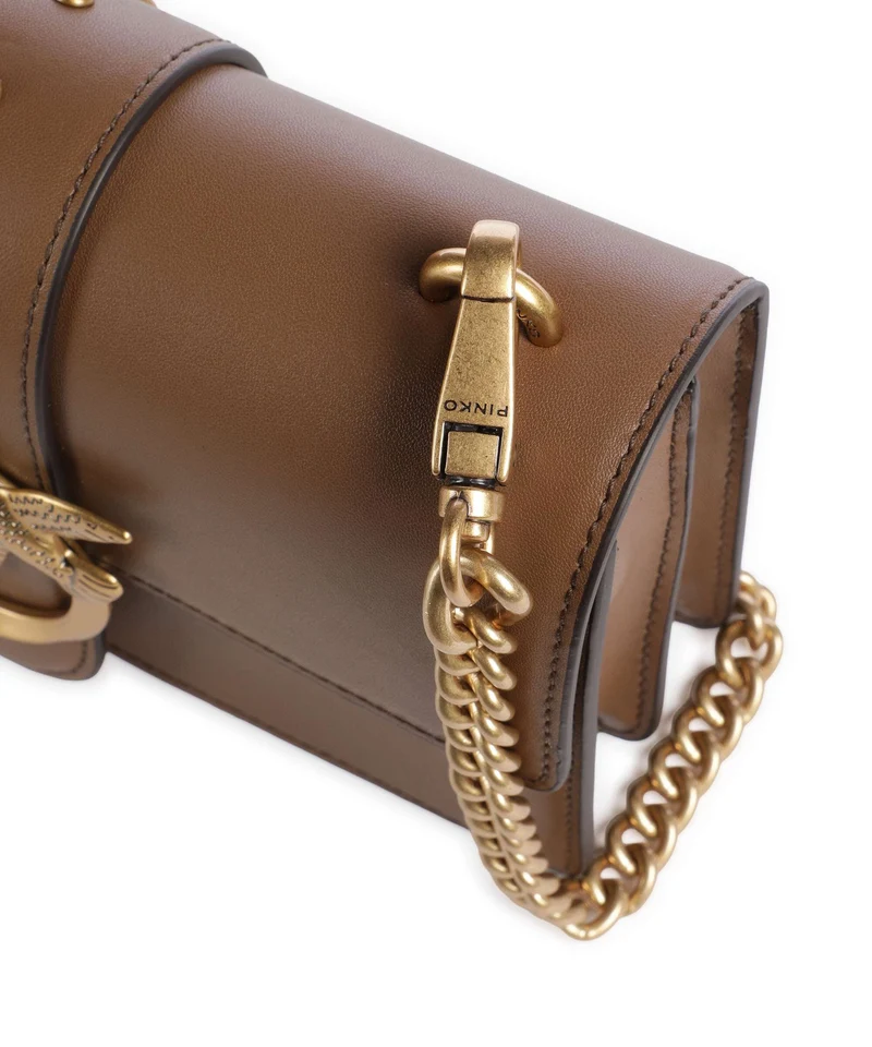 Pinko Love One Mini Sac bandoulière marrone cognac/antique gold