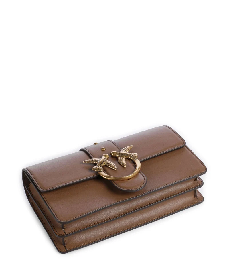 Pinko Love One Mini Sac bandoulière marrone cognac/antique gold