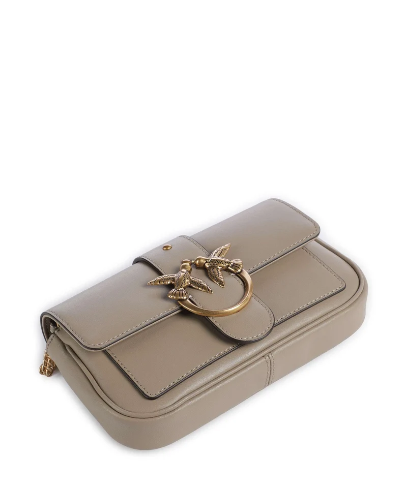 Pinko Love One Pocket Portefeuille grigio talpa/antique gold