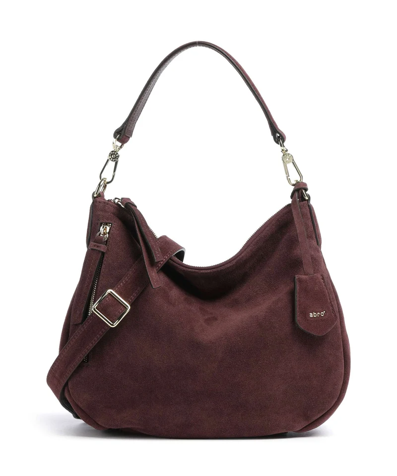 Abro Suede Juna Small Sac fourre-tout burgundy