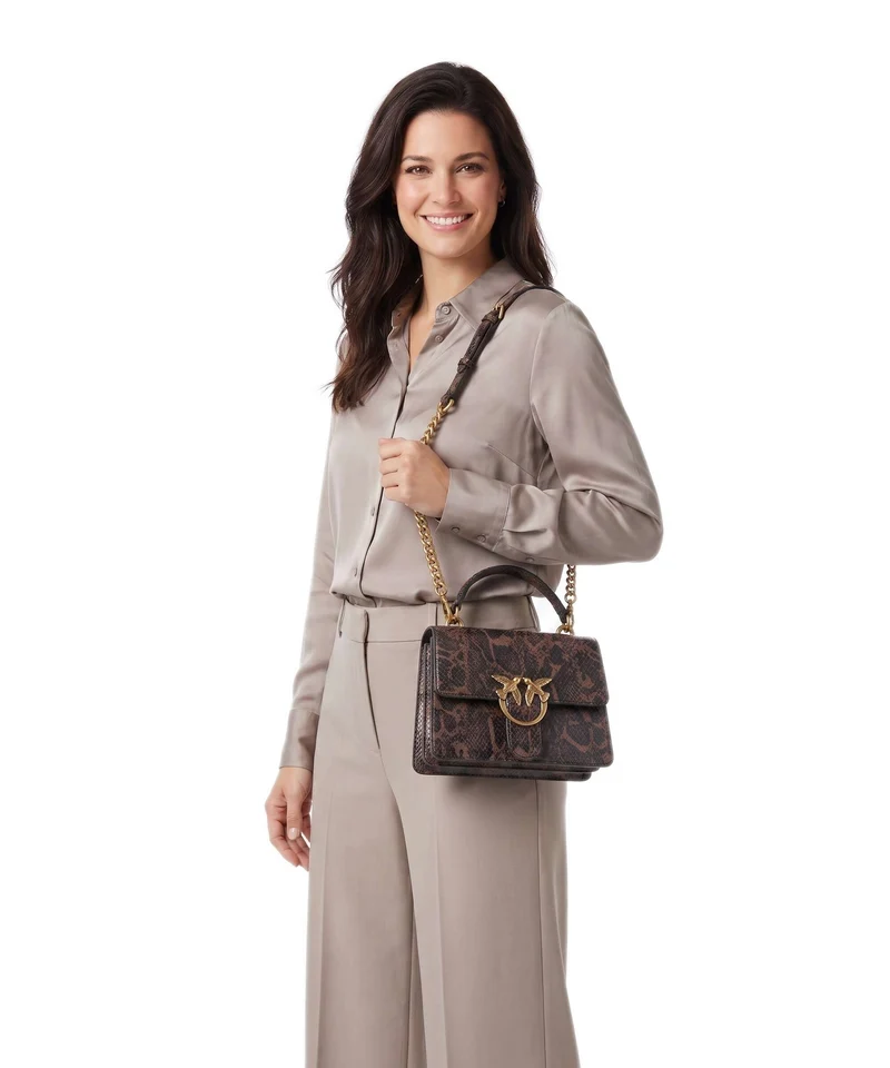 Pinko Love One Mini Sac bandoulière roccia/marrone/antique gold