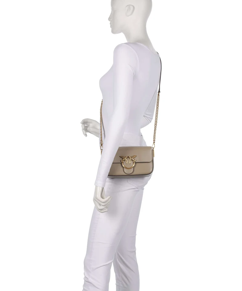 Pinko Love One Mini Slouchy Sac bandoulière grigio talpa/antique gold