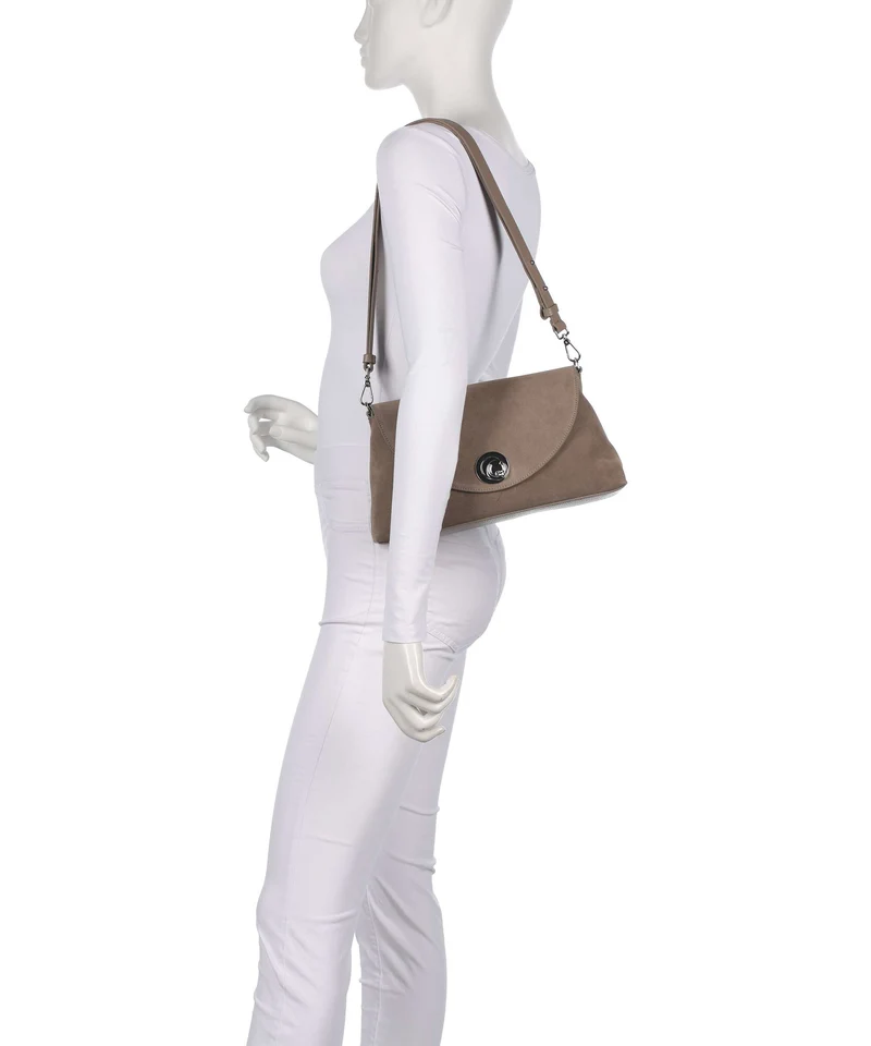 Coccinelle Nikla Suede Sac porté épaule warm taupe