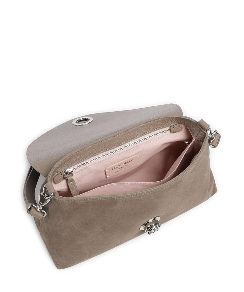 Coccinelle Nikla Suede Sac porté épaule warm taupe