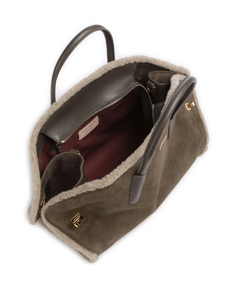 Coccinelle Tylde Suede Eco Sac à main fango/warm taupe