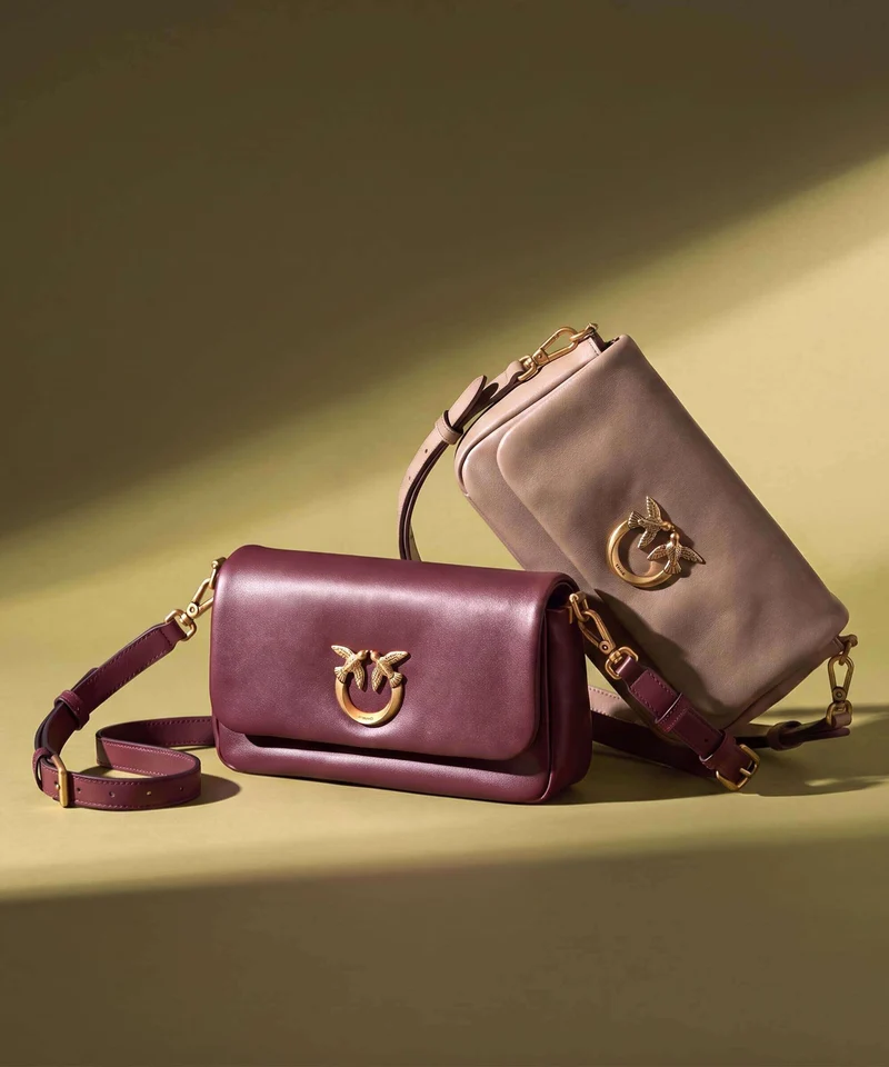 Pinko Click Soft Horizontal Mini Sac bandoulière grigio talpa/antique gold