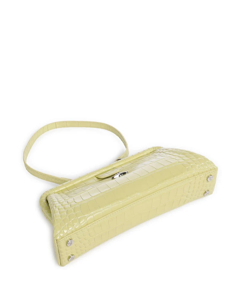 Vivienne Westwood Jane Frame Embossed Croc Sac porté épaule lime green