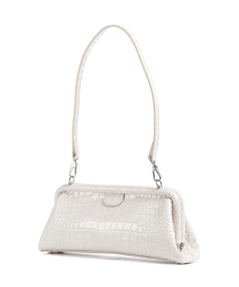 Vivienne Westwood Jane Frame Embossed Croc Sac porté épaule pearl white