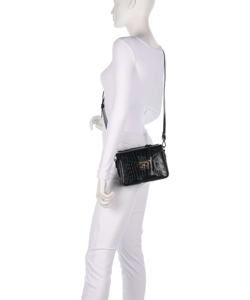 Maison Mollerus Croco Meyrin Sac bandoulière classic schwarz