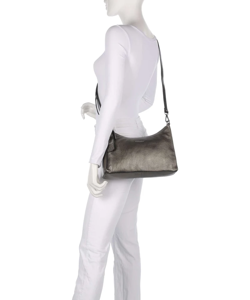 Burkely Creased Crystal Sac porté épaule gunmetal