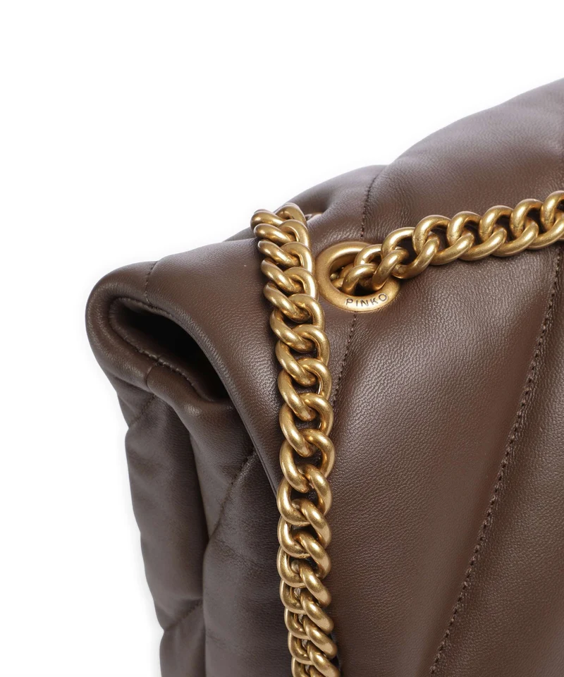 Pinko Love Puff Big Sac porté épaule marrone castano/antique gold