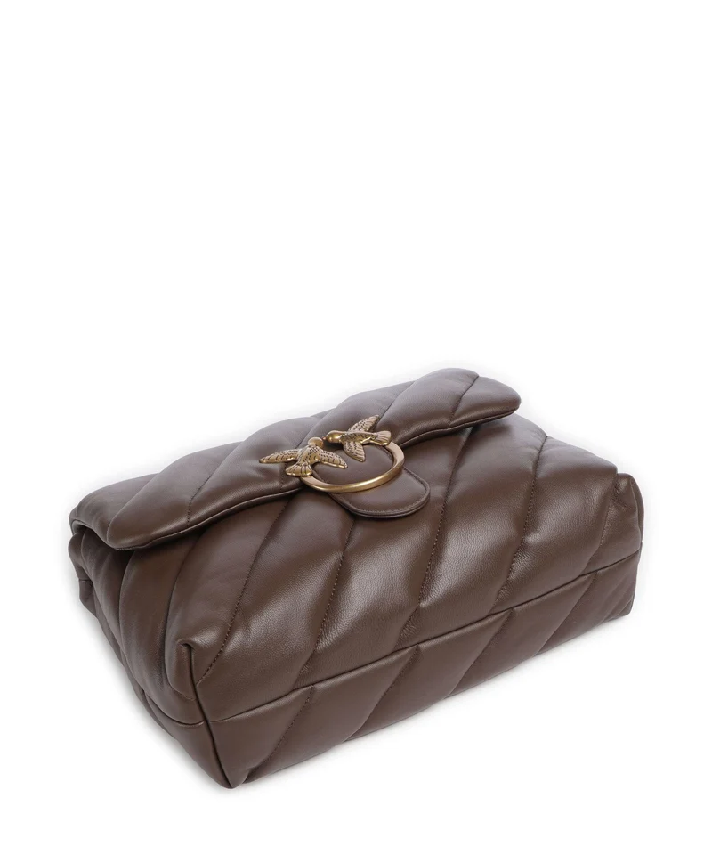 Pinko Love Puff Big Sac porté épaule marrone castano/antique gold