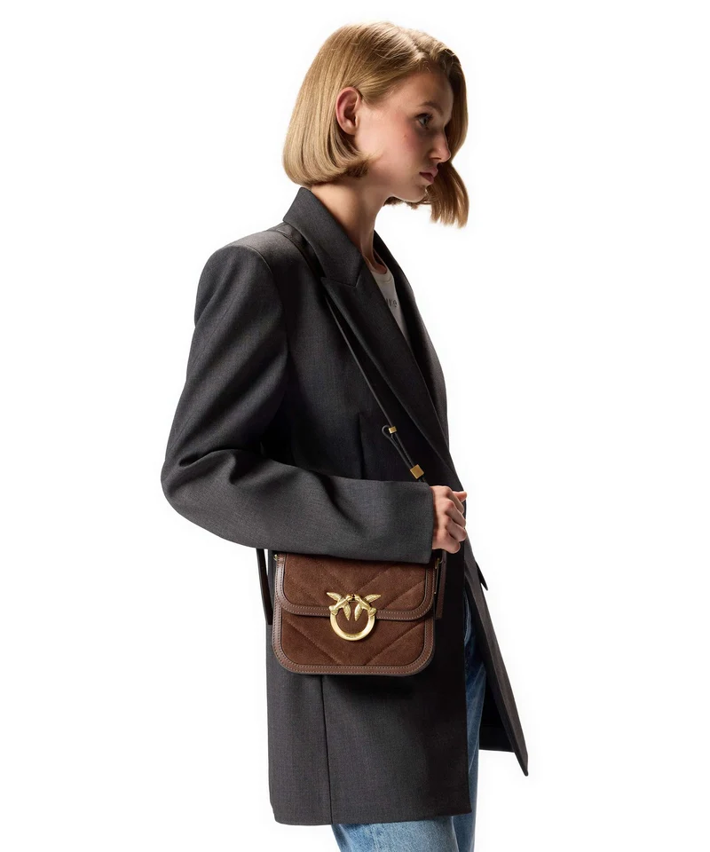 Pinko Love Box Sac bandoulière marrone castano/matt gold
