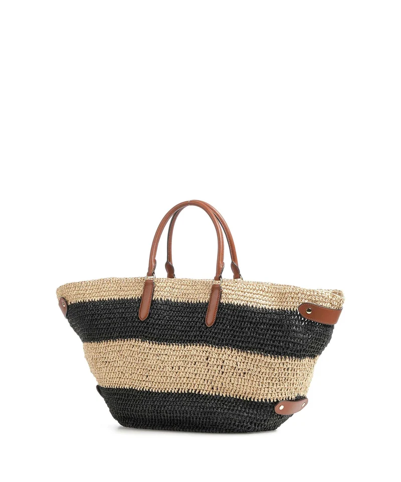 Lauren Ralph Lauren Daphney 40 Straw Sac à main natural/black/lauren tan